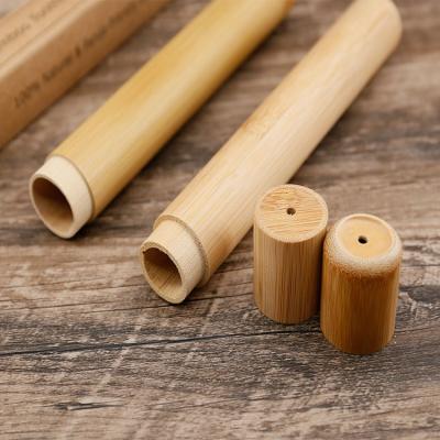 China Sustainable Bamboo Toothbrush Tube Bamboo Toothbrush Tube Container For Toothbrush for sale