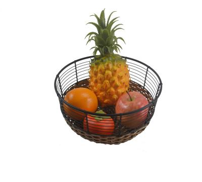 China High Quality Sustainable Wholesale Black Metal Wire Fruit Vegetable Basket for sale