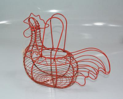 China Classic Chicken Shape /Nature Easter Decorative Metal Wire Gift Basket Egg Storage for sale