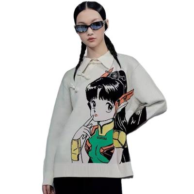 China Anti-pilling cartoon character jacquard Chinese style sweater for sale