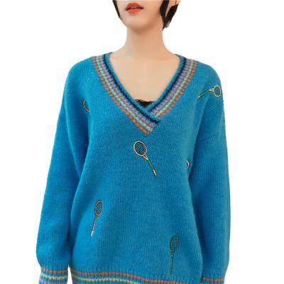 China Anti-pilling high fashion women's clothing stretching casual preppy mohair sweater for sale