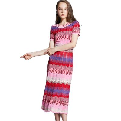 China 2021 anti-static maxi dress women casual knit natur eleg woman spring and summer bohemian casual dress for sale