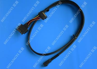 China SFF 8639 zu befestigtem SCSI Kabel SFF 8643 Serie, schwarzes Dämpfungsregler 68 Kabel Pin SCSI zu verkaufen