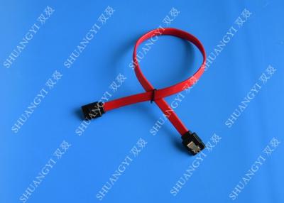 China 26 AWG SATA III 6.0 Gbps Female to Female SATA Data Cable , Red HDD SATA Cable 7 Pin for sale