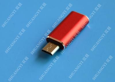 China Red USB 3.1 Type C Male to Micro USB 5 Pin Micro USB Slim For Cell Phone for sale