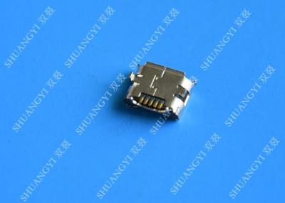 China 5 Pin SMT PWB-Berg-Hafen wasserdichtes Mikro-USB-Verbindungsstück, weibliches Verbindungsstück des Mikro-B USB zu verkaufen