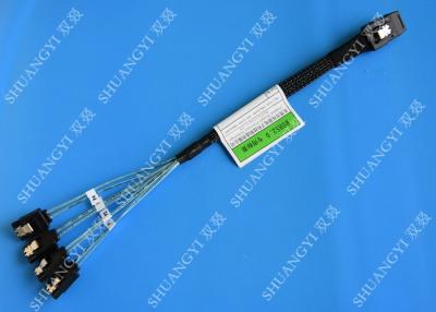 China 30 AWG-Lehrebefestigte Mini-Dämpfungsregler-Serie SCSI-Kabel, 36P SFF 8087 zum SATA-Ausbruch-Kabel mit Klinke zu verkaufen