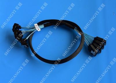 China 8 Inch SATA III 6.0 Gbps 7 Pin Female To Female Data Cable With Locking Latch Blue for sale