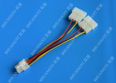 China 6 Pin PCIe al cable de transmisión de 2x Molex - 6 pulgadas se doblan conector de 4Pin Molex en venta