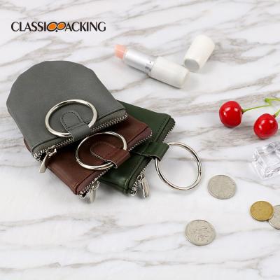 China BSCI New Fashional ISO Sedex FAMA PU Leather Material Eco-friendly Portable Zipper Coin Pouch With Round Metal Buckle Design for sale