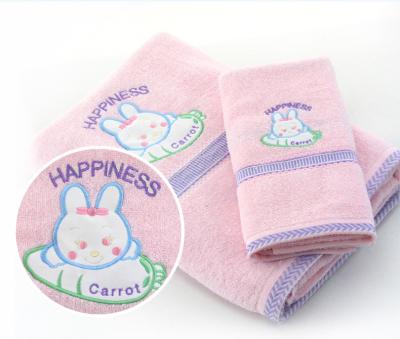 China Custom Made 100% Cotton Face Towel Ultra Absorbent Cotton Child Safe Towels For Sale for sale