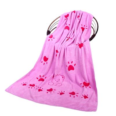 China Wholesale Adult Absorbent Bear Embossed Towel Safe For Children Bath Towel Children Household Beach Towel Cartoon Plain Bath for sale