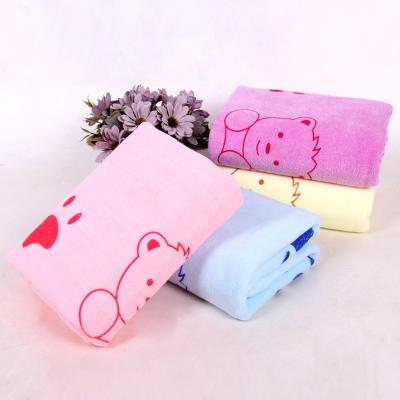 China Large Sustainable Absorbent Microfiber Bath Towel Cartoon Printed Towel 70*140cm Bath Towel Wholesale for sale