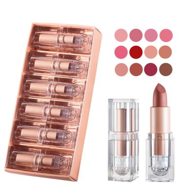 China HANDAIYAN Small Waterproof Ice Cube Vegan Organic Non-Stick Lipstick Cup During Nude Pink Waterproof Matte Lipstick Set for sale