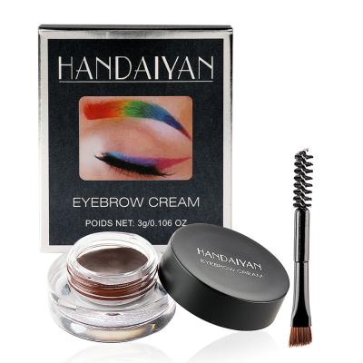 China HANDAIYAN 12 Colors Vegan Eyebrow Waterproof Dye Pomade Long Lasting Waterproof Colored Eyebrow Cream Gel With Brush for sale