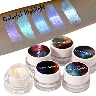 China HANDAIYAN 5 Colors Chameleon Waterproof Highlighter Bar Polar Lights Cream Waterproof Face Highlighting Eyeshadow Cream for sale