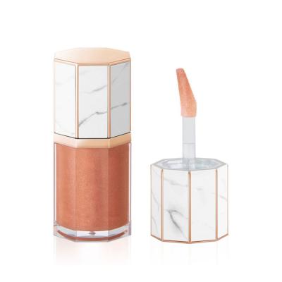 China 2021 Vegan Waterproof Organic Marble Lip Gloss Shimmer Nude Drop Gloss Lip Gloss Private Label for sale