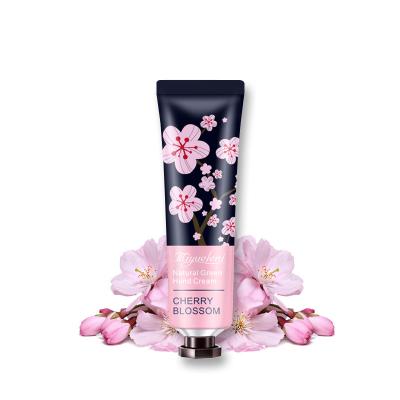 China Mini Vegan Natural Green Sakura Korean Anti Aging Lotion Nourishing Whitening Moisturizing Hand Repair Cream for sale