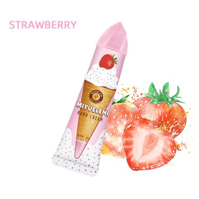 China Mini Vegan Organic Natural Lotion Anti Aging Nourishing Whitening Moisturizing Fruit Strawberry Hand Cream for sale