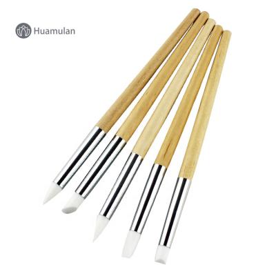 China Beauty Care Make Tools Huamulan Wooden Handle Point Drill Wax Pen Manicure Brush Pen Nail Art Dotting Tool for sale