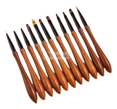 China Easy Apply Huamulan 2022 popular low price kolinsky nail art brush wooden nail art brush set for sale