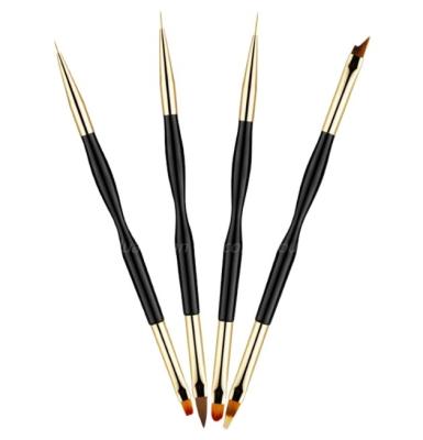 China NAIL Huamulan double ended kolinsky nail art brush double nail art tool brush for sale