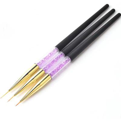 China Beauty Care Make Tools Huamulan New Arrival Pure Kolinsky Hair Nail Art Brush Nail Liner Brush Acrylic OEM Makeup Logo Black Acrylic Handle for sale