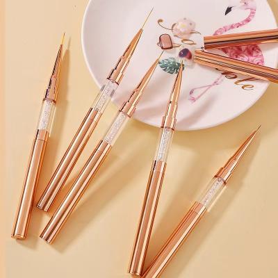 China Beauty Care Make Tools Huamulan Kolinsky Professional Painting Nail Acrylic Brush Metal Hair Beauty Nail Brush Rose Gold Handle Material for sale