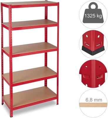 China Home Storage Shelving Metal Steel Storage 5 Tier Shelf Rack Wooden Shelves for sale