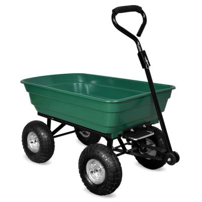 China Heavy Duty Garden Tools Tipping Truck Barrow Tipper Tipper Cart Carrier 75L for sale