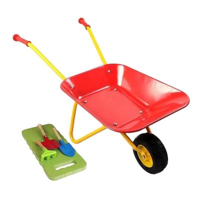 China Metal Kids Wheelbarrow Plus Tools/Kneepad, Red for sale