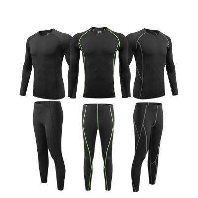 China Running Men's Fitness Suit Breathable Quick-drying Clothing Long Sleeve Leisure Sports Pants Tights Shaping Clothes for sale