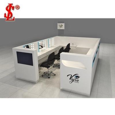 China 2020 Mall Guangzhou Manufacturer Mall Nail Pedicure Kiosk Design Eyebrow Threading Shop Furniture for sale