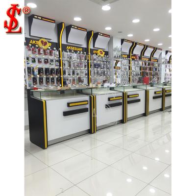 China Wooden Cell Phone Shop Display Racks Furniture Retail Cell Phone Store Display Rack Mount/Mobile Phone Display Shelf for sale