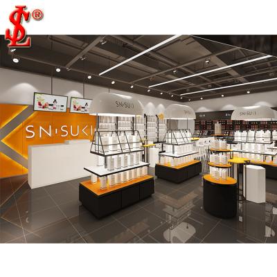 China Mall store showroom cosmetic interior decoration design with high quality makeup display showcase for sale