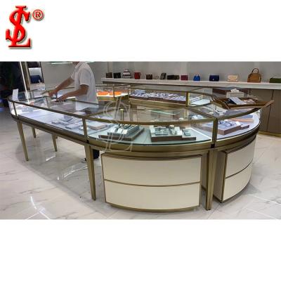 China Custom Exhibit Crystal Display Cabinet Jewelery Shop Jewelry Showroom Jewelery Showcase Counter And Jewelery Cabinet for sale