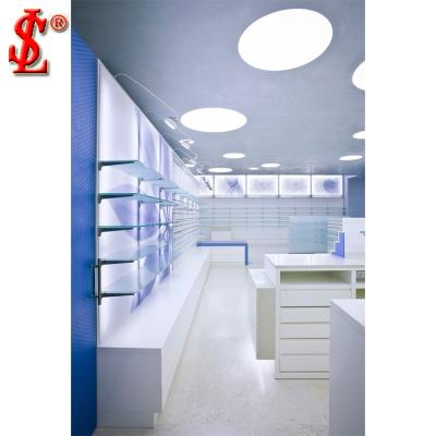 China Glass Pharmacy Furniture Modern Design Pharmacy Furniture Shelf Shelf Pharmacy Store Shelf Pharmacy Store Display Furniture for sale