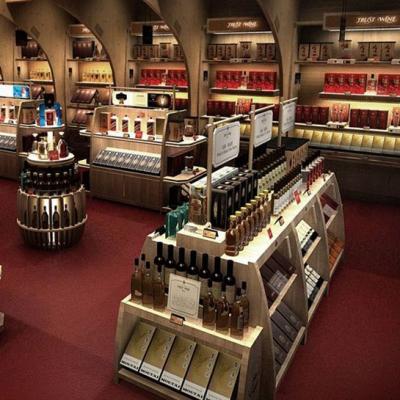 China Liquor store display furniture for apparel display store showcase liquor store shelving wooden wine display cabinet for sale manufacturer factory direct sale from China for sale