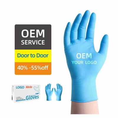 China Touch Screen 6Mil Science Disposable Products Touchscreen Tattoo Blue Nitrile Washing Glove guantes de nitrilo negro for sale