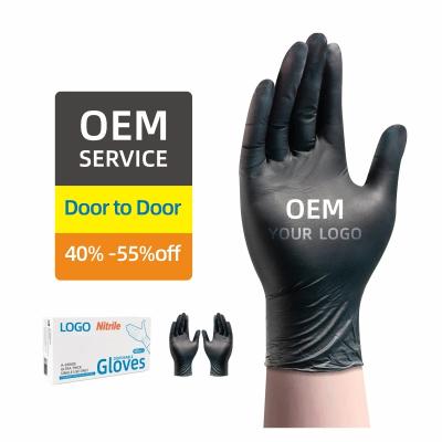 China Touch Screen Waterproof Oil Resistant Latex Free Kitchen Disposable Black Nitrile Gloves for Cleaning Food Handling Housework for sale