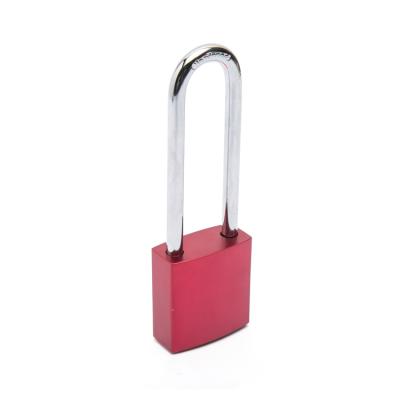 China Chrome Plated Custom Red Aluminum Lock Core Shackle Security Lockout Padlock 76mm for sale