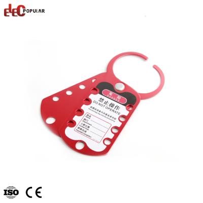 China Latch and tag integration become one high quality multiple padlocks lock out programmable security aluminum hasp lockout for sale