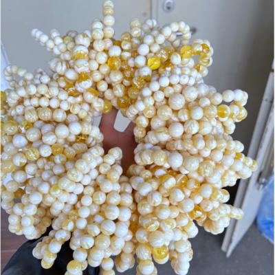 China Burnishing Wholesale 10~16mm White Beads Wax Natural Baltic Amber High Grade White Amber Beads From Russia for sale