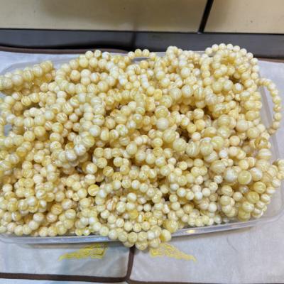 China Burnishing Wholesale 10~14mm Natural Baltic Amber White Amber Beads Russia Tiger Skin Pattern Beads for sale