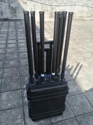 China High Power 8 Channel Handcart Style Portable Frequency Jammer met frequentiebereik 2,4 GHz 5,8 GHz Te koop