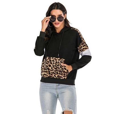 China Anti-wrinkle Autumn Fashionable Street Wear Women Leopard Plain Hoodie Sweatshirts In High Quality for sale