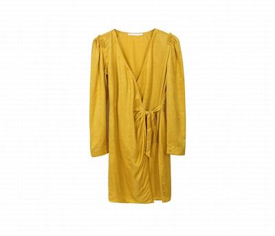 China Loose Yellow Above Knee Dress Women Anti-Static Spring Plus Size Nice Dresses For Women for sale