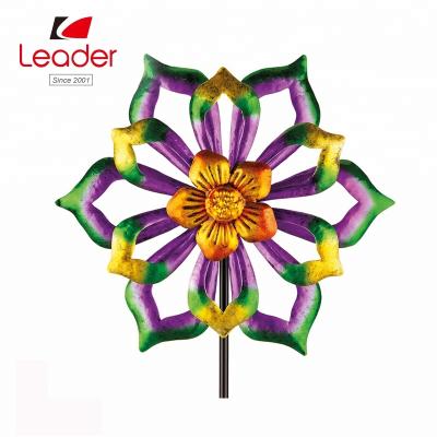 China Garden Wind Rings BSCI Compliant Factory Direct Metal Double Windmill Garden Stake, Wind Spinners for sale