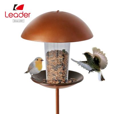 China Sustainable Patio And Yard Decorative Metal And Plastic Copper Bird Feeder Stake for sale