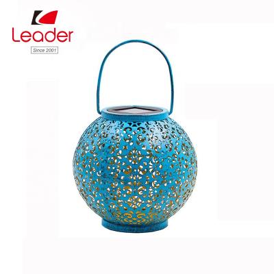 China China Solar Garden Lights Hanging Solar Lanterns With Handle Outdoor Lights Blue Lantern for sale